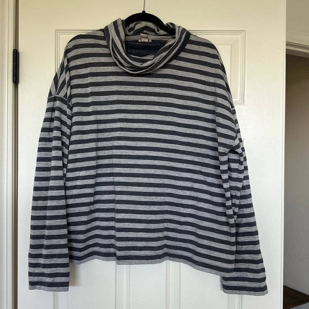 J. Crew Striped tunnelneck pullover sweatshirt
